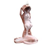 Backflow Incense Burner - Bathing Lady Resin Sculpture Decor, Artistic Aromatherapy Display Piece, Zen Tabletop Ornament Accent, Curved With Downward Flowing