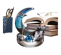 Backflow Incense Burner | Ceramic Waterfall Incense Holder Moon Shape | Aromatherapy Diffuser for Room Home Entryway Cabin Table and Office Decor