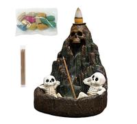 Backflow Incense Burner,House Furnishings Skull Rockery | Scary Aesthetic Incense Holder for Festival Holiday Altar Home Outdoor Ceremony Meditation Bathroom Halloween