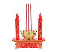 Backflow Incense Burner Incense Fountain Insence Burner Waterfall Led Candle Lamp Buddhist Electric Candle Light Avalokitesvara Buddha Wealth Honor Chinese Jubilant New Year Wedding Stick Paper-8Yy801