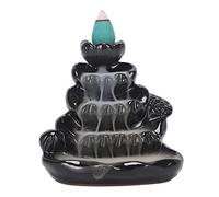 Backflow Incense Burners Waterfall Incense Backflow Incense Holder Ceramic Incense Holder for Office Desk Ornament Lotus Leaf
