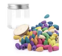 Backflow Incense Cones 50 Pcs Natural Handwork Scents Waterfall Incense Rose Tulip Jasmine Lavender Rose for Backflow Incense Burner Holder Natural