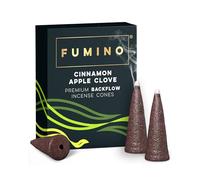 Backflow Incense Cones Cinnamon Apple Clove 15 Pack - Natural Masala | Fumino Hand-Rolled Hollow-Core Cone Incense for Waterfall Burners, Relaxation, Meditation, Non-Toxic, Bureau Veritas