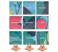 Backflow Incense Cones Variety Pack - Set of 9 Scents Waterfall Backflow Incense Rose, Lavender, Jasmine, Ocean, Cinnamon, Sandalwood, Dragons Blood, Palo Santo, White Sage