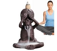 Backflow Incense Holder - 11.5x8.7x6cm Skull Shape Incense Burner, Aromatherapy Waterfall Ornament | Comfortable Atmosphere Home Office Yoga Meditation Relaxation Decorative Display