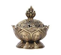 Gold Metal Bowl Incense Cone Burner Holder Lotus Bowl Charcoal Incense Burner for Home Craft Decoration (Bronze)