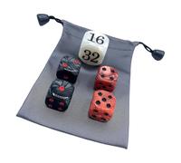 Backgammon Pearls Dices Set 22 Mm Doubling Cubes Four 16 Mm Dices with Storage Bag, Gaming Accessories Birthday Gift Backgammon Doubling Cubes