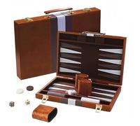 Backgammon Set, ZMCVOE 2 Players Back Gammon Board Game with Premium Leather Case, Portable Travel Backgammon Set for Children, Adults, Family Gatherings (15 Inch)