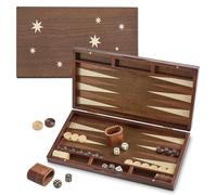 Backgammon Sets for Adults with Large 40cm Wooden Board Compact Foldable Design Perfect for Travel Includes Dice Classic Board Game for Home