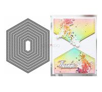 Background Die Cuts for Card Making, Hexagon Dotted Line Metal Cutting Dies for Paper Scrapbooking, DIY Stencils for Album Party Wedding Festivals Decoration