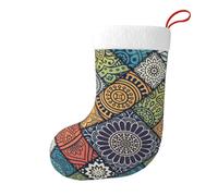 background hd mandala Christmas Stocking 17.7", Festive Hanging Sock for Fireplace Mantel, Holiday Decorations