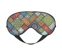 Background Hd Mandala Printing All-Occasion Sleep Eye Mask with Double Sides Adjustable Strap Perfect for Shifts & Travel