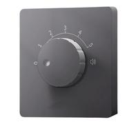 Background music volume controller switch with constant voltage under 20W, 5 level tuning, lossless sound, and flame retardant PC construction for audio and safety (Gray- 20W voltage)