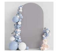 Background Pink Arch 2-Sided Fit Solid Color Round Top Birthday Wedding Events Party Backdrop Decor Photo(2,3.3x7ft(100x210cm))