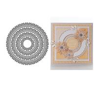 Background Plate Die Cuts for Card Making, Round Lace Metal Cutting Dies for Paper Scrapbooking, DIY Stencils for Album Party Wedding Festivals Decoration