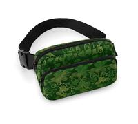 Background St Patrick's Day Glitter Fanny Pack for Women Men Waist Bag Belt Bag Adjustable Casual Bag for Travel Sports Hiking, white, 7.9x5.1inches