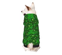 Background St Patrick'S Day Glitter Print Dog Hoodie For Small Dogs, Warm, Soft, And Breathable Sweatshirt, Easy To Wear Jumper, Pet Winter Weather Coat Pullover