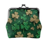 Background st Patrick's Day Glitter Print Stylish Unique Coin Purse Cute Mini Wallet with Kiss Lock Waterproof for Coins