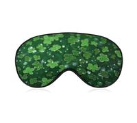 Background St Patrick's Day Glitter Sleep Mask with Adjustable Strap, Comfortable & Soft Eye Mask for Sleeping Light Blocking, Lightweight & Breathable Eye Cover for Men Women