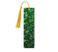 Background st Patrick's Day Glitter Wood Bookmark for Book Lovers Birthday Teachers Gift, Handmade Craft Book Marks Ornaments with Tassel Exquisite Reading Page Markers for Men Women