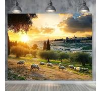 Background: Sunset grazing on the Olive Mountain, golden roof, suitable for parties, camera background, indoor and outdoor 210X150cm