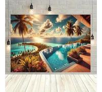 Background wall fabrics for the infinity pool on a tropical island as well as props for rooms and photo studios 200x140CM