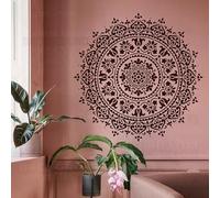 BackgroundTurnOver 60cm Mandala Round Flower Lotus Stencil Template for Walls, Large Reusable Decor, Flooring, Tile Patterns, Furniture, Niche Wall, Wooden Mandalas