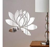 壁涂鸥 BackgroundTurnOver Mirror Stickers Sticker Bathroom Decor Room Decoration 3D Long Full Body Wall Mirrored Large For Bedrooms Sticky Paper Wallpaper Stikers Decals Lotus Flower Petals