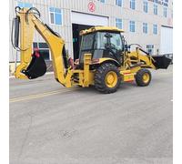 Backhoe Loader Multi-Purpose Bucket with Cab and Trencher Attachment for Road Maintenance Land Development