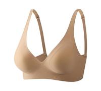 Backless Bra, Women'S Comfortable Bra For Home Leisure Double Hook V Neck Design Pure Color Seamless Underwear All Season Wear