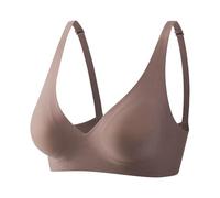 Backless Bra, Women'S Comfortable Bra For Home Leisure Double Hook V Neck Design Pure Color Seamless Underwear All Season Wear