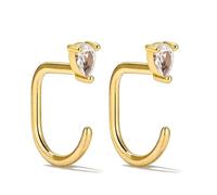 Backless Earrings for Women Half Hoop No Back Tiny Twist Lightweight Rhinestone Bar Ball Earrings Poke Free Stay Close Earring Minimalist Half Hoop Jewelry Gift Sleep Friendly Cartilage Comfort Fit