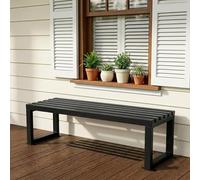 Backless Metal Garden Bench - Weatherproof Outdoor Seating, 3.9ft, 4.9ft, 5.9ft | Heavy-Du Slatted Patio Bench, 880lbs Capaci, UV Resint for Yard & Porch Use
