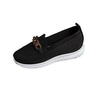 Backless Slip on Shoes Women,Wide Fit Trainers,Lightweight Metal Buckle Jogging Shoes,Easy to Put on and Take Off Tennis Shoes,Breathable Mesh Running Shoes,Casual Low Top Fashion Trainers Black
