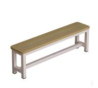 Backless Steel Frame Outdoor Bench, Wooden Double Layer Shoe Storage, Spacious and Comfortable Metal Seating for Patios, Gardens, Balconies