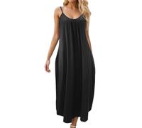 Backless Strappy Dresses for Women, Summer Boho Beach Dresses with Open Back, Elegant, Casual A-line Maxi Dresses with Deep Back and Ties at the Back, black, XXL