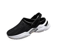 Backless Trainers Breathable Mesh Shoes,Mens Casual Open Back Sneakers,Men's Slip On Mule Sneakers,Casual Open Back Sneakers Mens,Mesh,Breathable,Non Slip,Soft,for Outdoor,Running Black