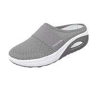 Backless Trainers Friendly Diabetic Shoes for Women Air Cushion Slip-On Walking Shoes with Extra Wide Toe Box Orthopedic Support Mules Mesh Breathable Soft Commuting Casual