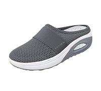Backless Trainers Friendly Diabetic Shoes for Women Air Cushion Slip-On Walking Shoes with Extra Wide Toe Box Orthopedic Support Mules Mesh Breathable Soft Commuting Casual