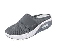 Backless Trainers Friendly Diabetic Shoes for Women Air Cushion Slip-On Walking Shoes with Extra Wide Toe Box Orthopedic Support Mules Mesh Breathable Soft Commuting Casual