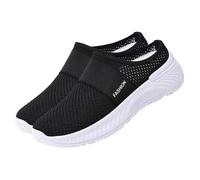 Backless Trainers Womens Diabetic-Friendly Slip On Shoes Air Cushion Breathable Mesh Sneakers with Extra Wide Toe Box Comfy Commutera Walking Trainers 2026 Orthopedic Mules for Swollen Feet Black