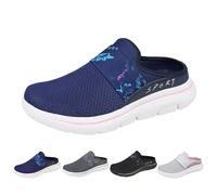 Backless Trainers Womens UK Arch Support Orthopedic Slippers Lightweight Non Slip Sneaker Ladies Achilles Tendonitis Support Walking Shoes Comfortable Breathable Slippers Shoes Indoor Outdoor