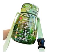 backlight Big Belly Bottle,1300ml Gradient Water Cup with Straw and Strap - Water Bottles with Straw Strap Time Marker, Cute Water Cups for School Outdoor Camping Student Children
