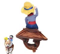backlight Dog Cowboy Outfit - Polyester Fiber Dog Rider Outfit with Fasteners - Funny Pet Clothes Soft Cowboy Rider Style for Parties, Halloween