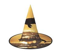 Backlight golden moment, dolphins jumping Halloween Witches Hats Witch Headbands Wizard Hat Costume Accessories Cosplay for Party Masquerade Foldable 2 PCS