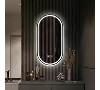 Backlit Bathroom Vanity Mirror Oval 50x80cm Adjustable 3 Colors AntiFog Waterproof IP54 High CRI >90 WallMounted Modern Design Perfect for Makeup and Grooming