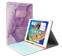 Backlit Keyboard Case for iPad 10.2 9th 8th 7th Generation - Wireless Detachable Keyboard Thin Slim Smart Folio Stand Tablet Cover Case for iPad 10.2 Inch/iPad Air 10.5"(3rd Gen)/iPad Pro 10.5",Purple