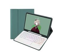 Backlit Keyboard Case for iPad 10.2 9th Generation 2021/ 8th Gen 2020/7th Gen 2019/iPad Air 3 with Pencil Holder, Detachable Smart Cover Trackpad Keyboard for iPad Pro 10.5 (Dark Green)