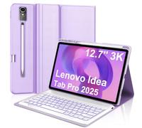 Backlit Keyboard Case for Lenovo Tab Pro 12.7'' 2025, Magnetic Detachable Wireless Bluetooth Keyboard 7-Color Backlight, Folio PU Leather Cover Case with Pencil Holder for Lenovo Idea Tab Pro 12.7inch