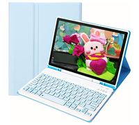 Backlit Keyboard Case for Samsung Galaxy Tab S6 Lite Case 2024/2020/2022,Slim Stand Cover Lightweight Case with Magnetic Detachable Wireless Keyboard for Model SM-P610 / P613 / P620 (Ice Blue)